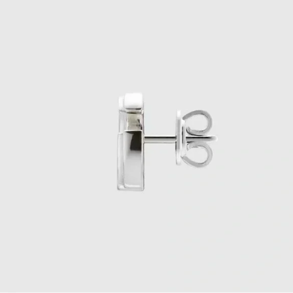 Gucci Silver Iconic GG Marmont Stud Earrings - Picture 6 of 9